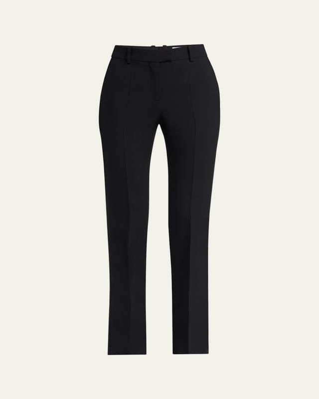 Wool-Silk Flare Trousers